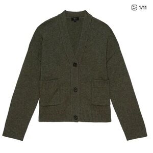 RAILS Lindi Cashmere Cardigan Olive Green Size M